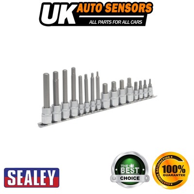Sealey Premier Sechskant-Steckschlüssel-Bit-Satz 1/4'' & 3/8'' Vierkant 16-teilig AK6219