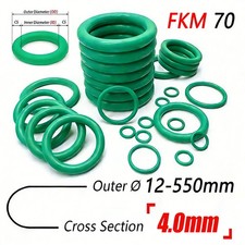 4.0mm Cross Section FKM 70 Rubber O Ring Seals Seals Green O Ring ID 4mm - 542mm
