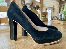 David Braun Plateau-Pumps,  High Heel, Echtleder Nubuk-Lack, schwarz,  Gr. 37