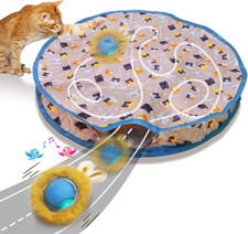 Interactive Cat Toys Ball Fast Rolling in Pouch, Motion Activate Chirping Cat To