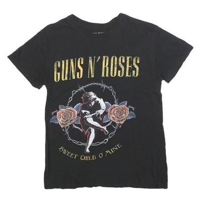 GUNS N ROSES Damen Schwarz Sweet Child O Mine Grafik T-Shirt S Kurzarm