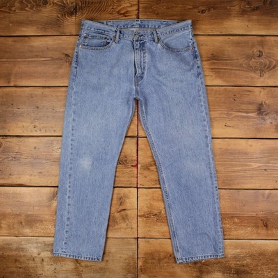 Levis 505 Jeans 38x30 Herren 00s Blau Regular Straight Light Stonewash Denim