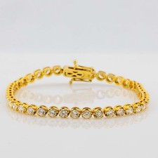 Bracciale Tennis 18K Oro Giallo 4,35ct Diamanti 18cm G/VS2-SI1