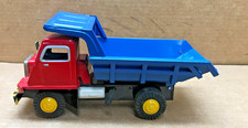 Vintage TN Tin Red Blue Dump Truck Made in Japan 9" Long Working Dump Bed