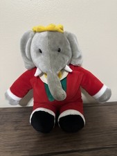 Gund Babar the Elephant Plush Vintage 1988 Stuffed Animal Red Suit