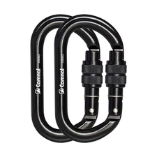 Screwgate Locking Climbing Carabiner Clips, Heavy Duty Carabiners UIAA Certif...