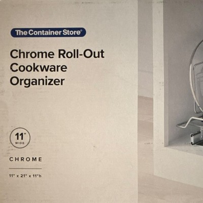 The Container Store Chrome Roll-Out Cookware Organizer Pull-Out 11in W x 21in D