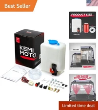 Universal 12V Windshield Washer Fluid Reservoir Kit with Jet Pump & Button