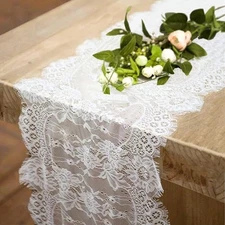 Pcs Lace Table Runner 14 x 10 Inch Vintage Table Runner for Wedding 2 White