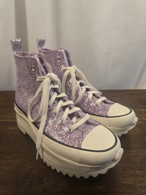 Unisex Converse Run Star Hike High Plat Form Glitter Purple/Lavender Sz M7/ W8.5