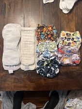 Blueberry Pocket Cloth Diaper Lot Of 5  7 Inserts Rumparooz Little Bee Co EUC