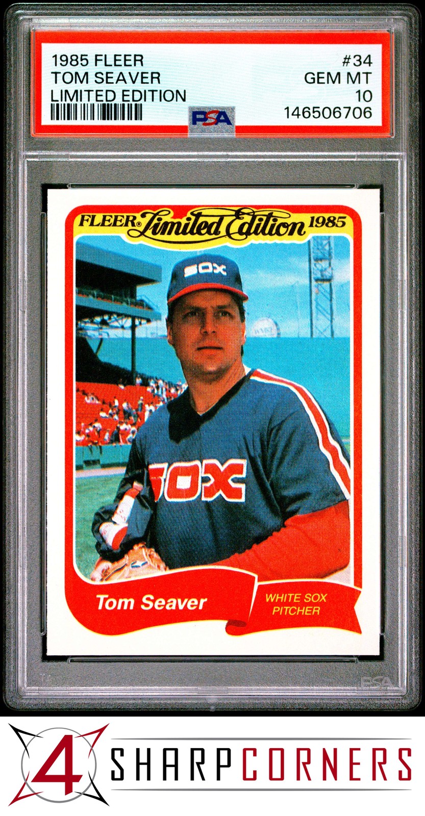 1985 FLEER LIMITED EDITION #34 TOM SEAVER WHITE SOX HOF PSA 10