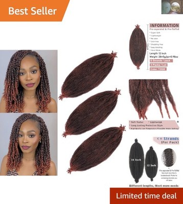 3 Packs Pre-Separated 12 Inch Spring Afro Twist Hair for Effortless Styles