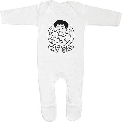 'Cat Dad' Baby Romper Jumpsuits / Sleep suits (SS054166)