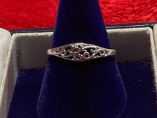 Retro delicate filigree scrolled lace work solid sterling silver Ring