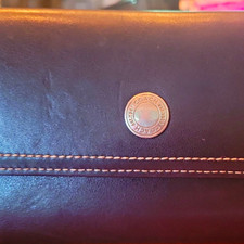 Vintage Coach Soho Black Leather Checkbook Wallet Pink Interior Trifold Set 2pc