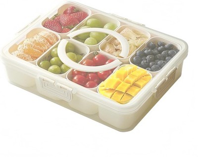 Snackle Box Container Tray with Lid and Handle, Fruit Storage Containers for