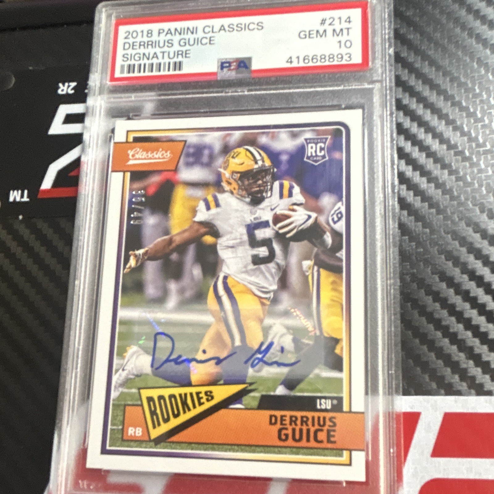 Derrius Guice Panini Classics #214 Signature