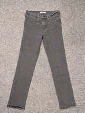 Levi's 314 Women's Jeans Sz 30 Black Shaping Straight Stretch Mid Rise 32" Denim