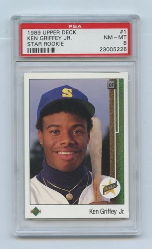 1989 KEN GRIFFEY JR.  # 1  . UD Upper Deck . Seattle Mariners . PSA  NM MINT  8