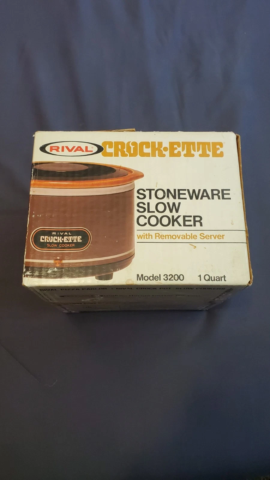 Vintage 1971 Rival Crock•Ette 1 Quart Stoneware Slow Cooker Model 3200 NeverUsed