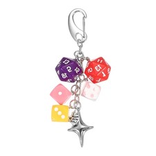 Dice Keychain Charm, Colored Dice Star Dice Star 