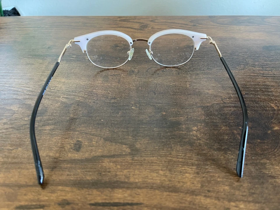 Pearl, Gold, & Black Browline Frames Only Semi Rimless Retro Vintage Looking - Image 2 of 4