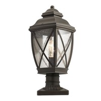 Stehlampe AußEn Glas Aluminium 46 Cm E27 IP44 Hof Rustikal Wegeleuchte Noldra