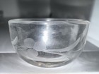 Vintage Set of Six Clear Acid Etched Crystal Open Salt Cellars Uranium UV Glow — photo 2