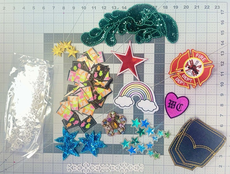 Lot Of 78 Embroidered And Sequin Appliqués Patches Assorted Sizes And Designs