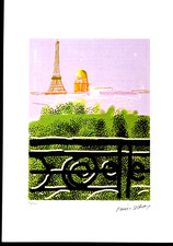 David Hockney - View on the Eiffel-Tower - 50x35 cm  Limitierte Auflage  21/500