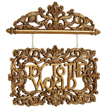 Joy to the World Wall Accent Aged Gold
