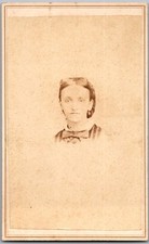 CDV Circa 1860s Gorgeous Lady Fancy Dress With Bow Unmarked