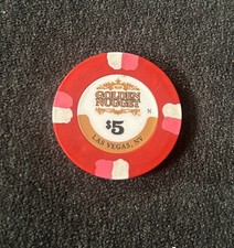 Golden Nugget Casino * 5,00$ Chip pokerowy * Las Vegas * FREMONT STREET * Rzadki