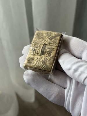 Zippo 4-side Brass Four Horsemen Of The Apocalypse Rare Lighter With Box