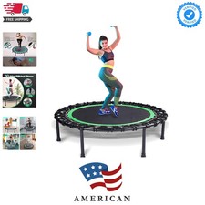 Mini Fitness Trampoline with Bungees   Stable  Quiet Rebounder for Adults, P...