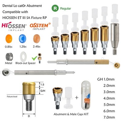 Dental Locator Overdenture Abutment Male Cap Inserts fit HIOSSEN Osstem Regular