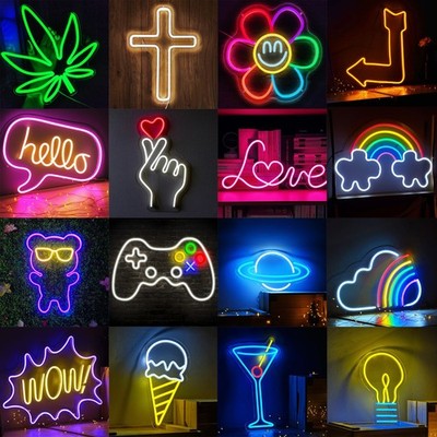 Neon LED Schild USB Licht Wand Deko Leuchte Gaming Setup Streamer Beleuchtung