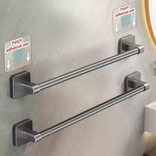 No Drill Self Adhesive Bathroom Towel Bar Rack Hook Kitchen Wall Holder
