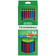 Pencils, Wood-Cased Graphite, #2 HB Soft, Pre-Sharpened, Assorted Color Barre...