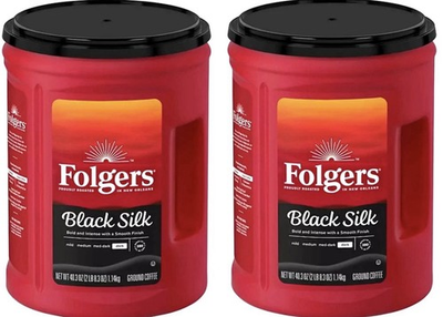 #ad 2 X Folgers Black Silk Dark Roast Ground Coffee 40.3 oz ea $54.99