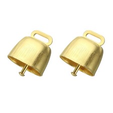 1,4 x 2,4 x 1,4" Mini Kuhglocken, 2 Stück Eisen Metall Glocke Goldener Klang