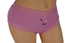 .VTG VICTORIA'S SECRET PINK 95 COTTON LACE TRIM CHEEKY PANTY L