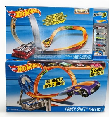 2 x Hot Wheels Deal - X2586 Figur 8 Raceway & Y3105 Power Shift Raceway - MEGA