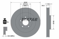 Bremsscheibe Vorne Textar 92336003 FÜR Infiniti Bremsscheiben Scheibenbremse