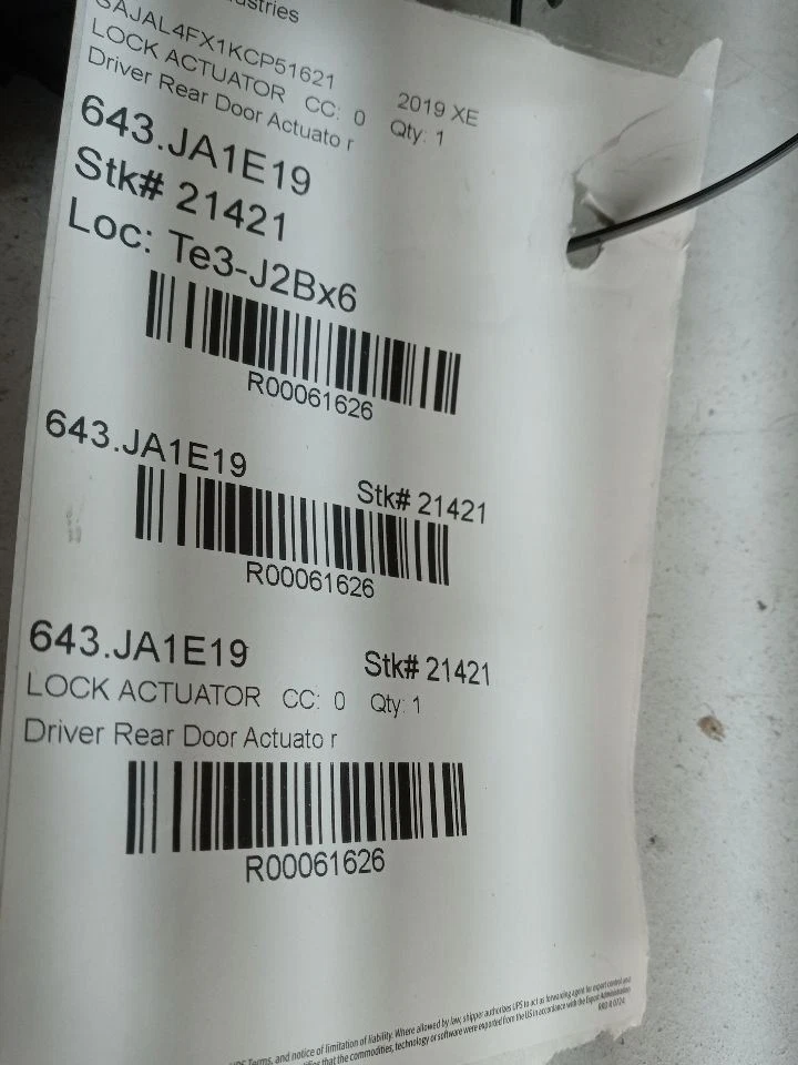 17-20 JAGUAR X760 XE 20-21 E-PACE CERRADURA PUERTA ACTUADOR MOTOR TRASERO IZQUIERDO OEM Foto 4 de 4