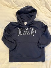 GapKids pull over hoodie size 5 unisex blue with white EUC