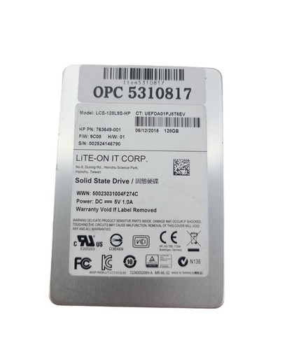 LITE-ON 128GB LCS-128L9S-HP 763649-001 SATA 2.5" Solid State Drive - Picture 2 of 5