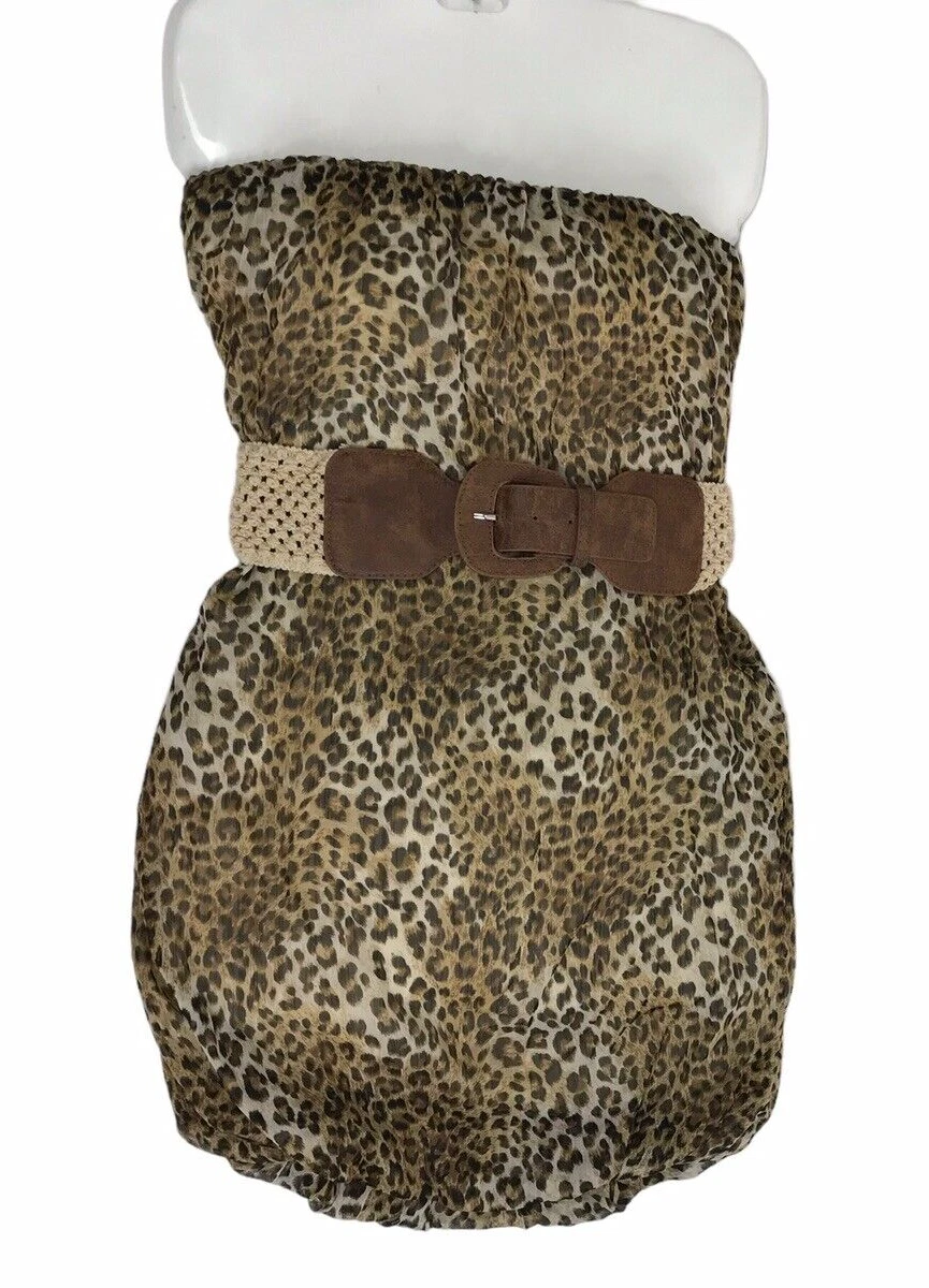 Strapless top cheetah dress