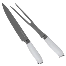 Cook's Essentials Japanese Steel Carving Knife and Fork Set